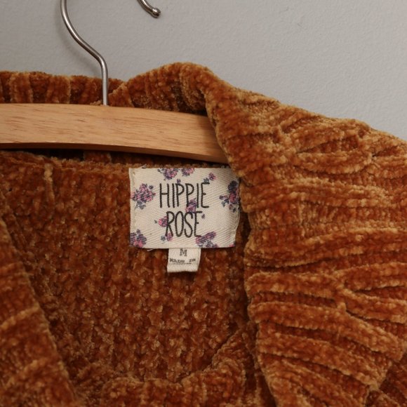 Womens chenille mustard cowl neck sweater - Picture 4 of 4